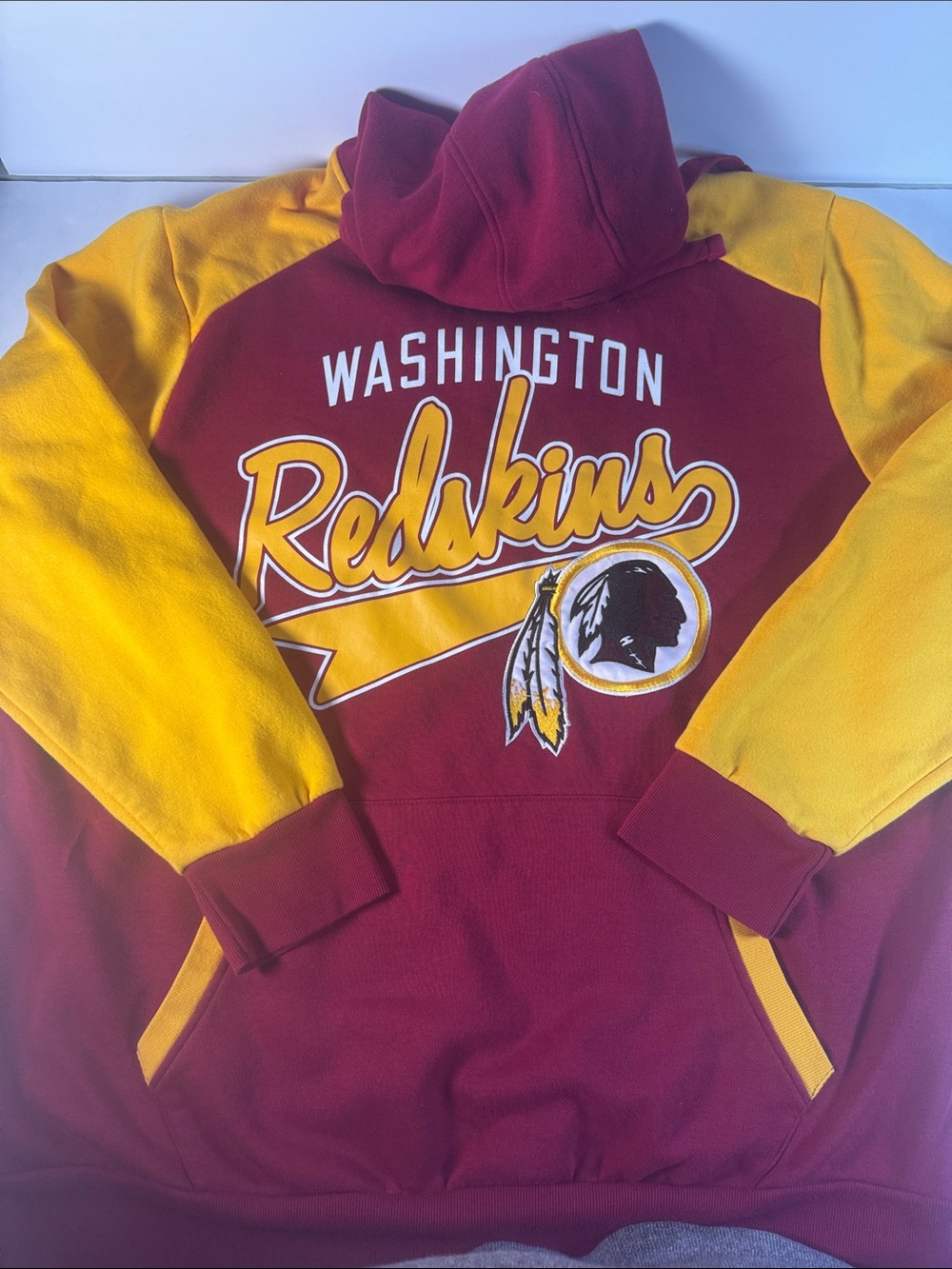Vintage Y2K Washington Redskins Maroon and Gold Pullover Hoodie